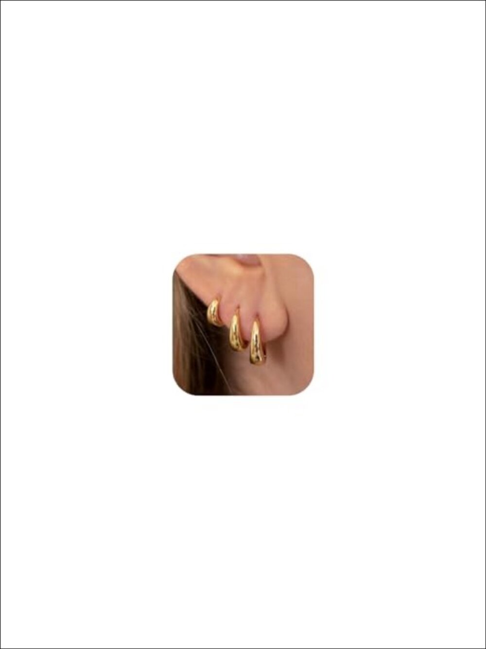 14K Gold Plated Hoop Earrings Set Small Lightweight Huggie